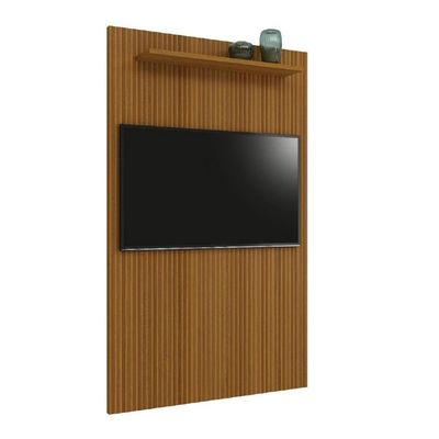 Painel Para Tv Até 55" Ripado Com Prateleira 1,35m Cedro EDN