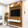 Painel TV Até 55" Ripado Egeo Com Nicho 1,35m Cedro
