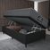 Cama Box Baú Solteiro Colchão Molas Ensacadas Pillow Top Maximus 88x188x69cm Cinza / Preto Gazin -