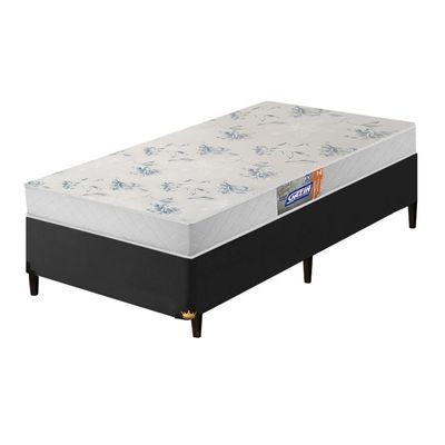 Cama Box Solteiro Colchão De Espuma 88x188x50cm Branco