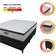 Cama Box Baú Casal Colchão Molas Pocket Ensacadas Tower 138x188x75cm Branco/preto Gazin