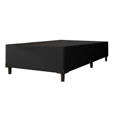 Cama Box Solteiro 0,88m E 38cm De Altura Suede Prince Preto