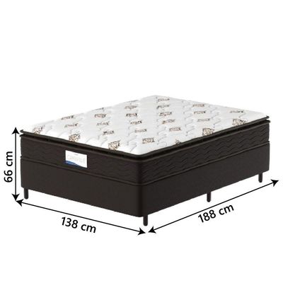 Cama Box Colchão Casal Molas Ensacadas Granville 138x188x66cm Marrom/branco Probel Marrom/branco