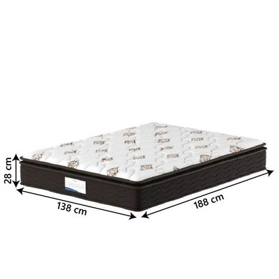 Cama Box Colchão Casal Molas Ensacadas Granville 138x188x66cm Marrom/branco Probel Marrom/branco