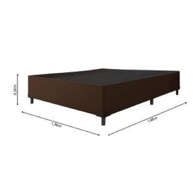 Cama Box Casal 1,38m Com 38cm De Altura Suede Prince Marrom Marrom