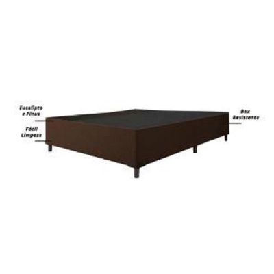 Cama Box Casal 1,38m Com 38cm De Altura Suede Prince Marrom Marrom