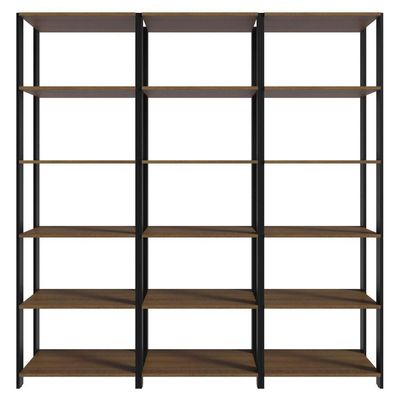 Estante Armário Multiuso Para Livros 177cm Rustic/Preto