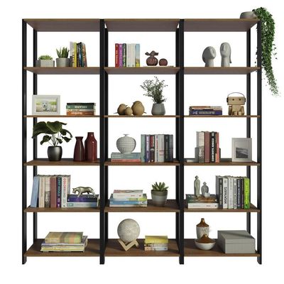 Estante Armário Multiuso Para Livros 177cm Rustic/Preto