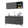 Armário De Cozinha Compacta 150cm Veneza Multimóveis V2079 Preto Preto