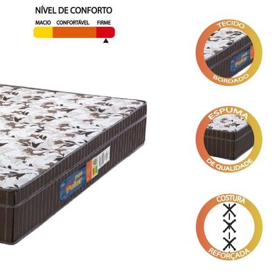 Colchão Casal Queen Espuma 158x198x25cm Marrom