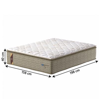 Cama Box Baú Colchão Casal Queen Probel Molas Guarda Costas Max 158x81cm Bege/branco Bege