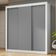 Guarda-roupa Casal 3 Portas Correr Branco/Cinza Nobre