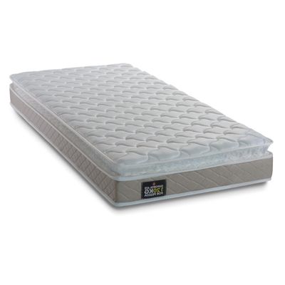 Cama Box Baú Solteiro Colchão D33 Pillow Top Millenium 88x188x57cm Bege Suporta Até 100kg Por Pessoa