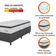 Cama Box Baú Colchão Solteiro Molas Ensacadas City Pillow Top 88x188x64cm Branco-Preto Hellen Suporta até 110kg por Pessoa