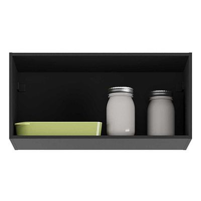 Armário Aéreo Cozinha 70 Cm 1 Porta Basculante Veneza Preto