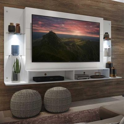 Painel Tv 60'' com 2 Leds e Prateleiras de Vidro Vegas