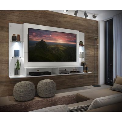 Painel Tv 60'' com 2 Leds e Prateleiras de Vidro Vegas