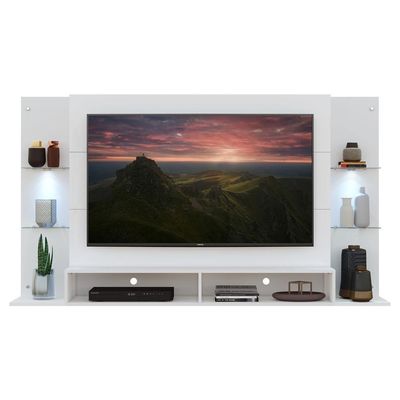Painel Tv 60'' com 2 Leds e Prateleiras de Vidro Vegas