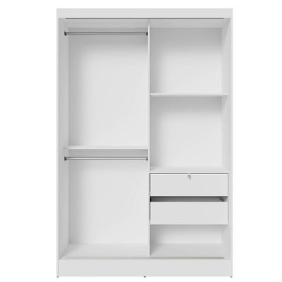 Guarda-roupa 2 Portas De Correr De Espelho Branco Max Madesa Branco