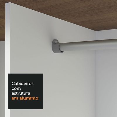 Guarda-roupa Casal 3 Portas Correr Espelho Rustic/preto