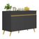 Balcão Cozinha Gabinete Pia 120 Cm Mp3738 Preto