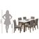 Conjunto De Mesa Sala De Jantar Miami Com 6 Cadeiras Trieste Suede 1,60m Cedro / Off White / Mascavo