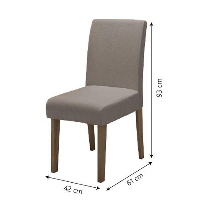 Conjunto De Mesa Sala De Jantar Miami Com 6 Cadeiras Trieste Suede 1,60m Cedro / Off White / Mascavo
