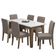 Conjunto De Mesa Sala De Jantar Miami Com 6 Cadeiras Trieste Suede 1,60m Cedro / Off White / Mascavo