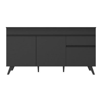 Balcão Cozinha Gabinete Pia 150cm 3 Portas 1 Gaveta Veneza Multimóveis V3740 Preto Preto