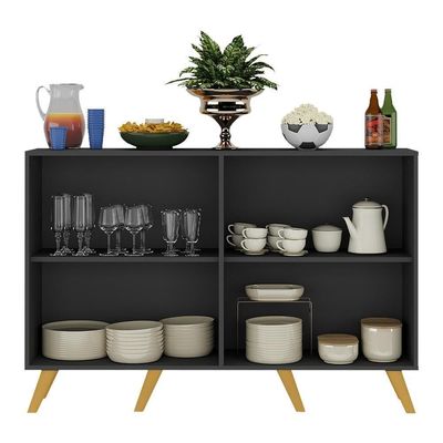 Aparador Buffet 4 Portas Alemanha Br3556 Preto
