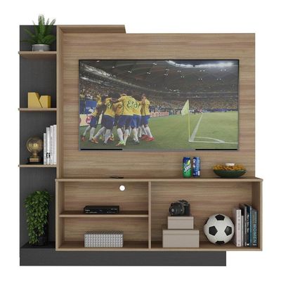 Estante+Painel Tv 55" E França Br2473 Duna/Preto