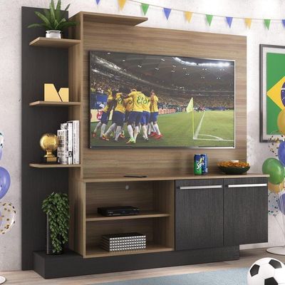 Estante+Painel Tv 55" E França Br2473 Duna/Preto