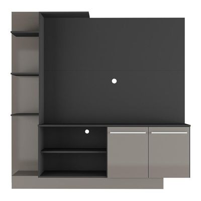 Estante+Painel Tv 55" E França Br2473 Preto/Lacca Fumê