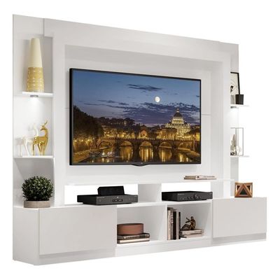 Estante Tv 65" Com Leds Berlim Multimóveis V3392 Branca