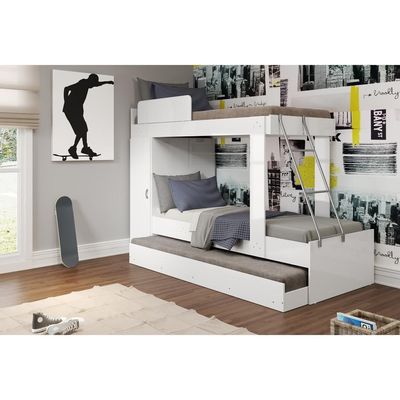 Treliche com Barra de Proteção para Colchão 188x78Cm Branco