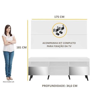 Rack Espelho E Painel Suporte Para Tv Até 65´Fg3142