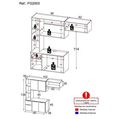 Cozinha Compacta Multimóveis Sofia Fg2003 Preta