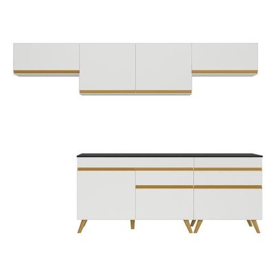 Cozinha Completa Veneza Gw Fg3708 Armário E Balcão Branca