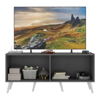 Rack Tv Até 50 Polegadas Retrô Com Espelhos Mp1082 Grafite branco