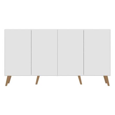 Aparador Buffet Retrô Multimóveis 4 Portas Branco/natural