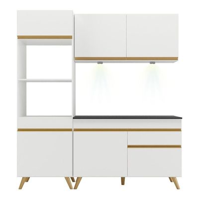 Cozinha Compacta 3 Peças Com Leds Veneza Up Multimóveis