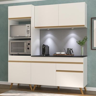 Cozinha Compacta 3 Peças Com Leds Veneza Up Multimóveis