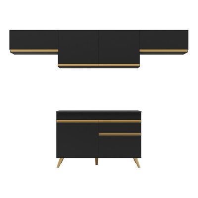 Cozinha Compacta Multimóveis Veneza Gb Fg3697 Preta