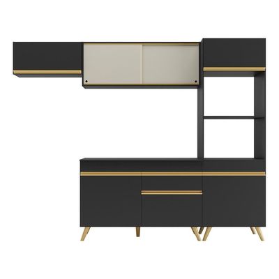 Cozinha Compacta Multimóveis Veneza Gb Fg3691 Preta