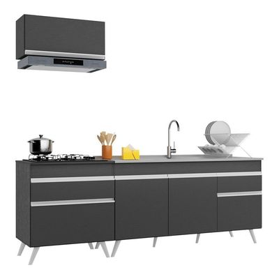 Armário De Cozinha Compacta Multimóveis Mp2074.898 Preto