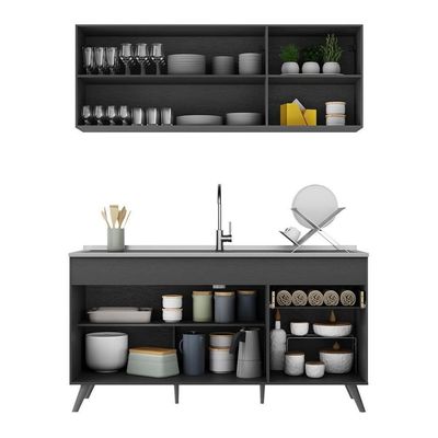 Armário De Cozinha Compacta Multimóveis Mp2079.895 Preto