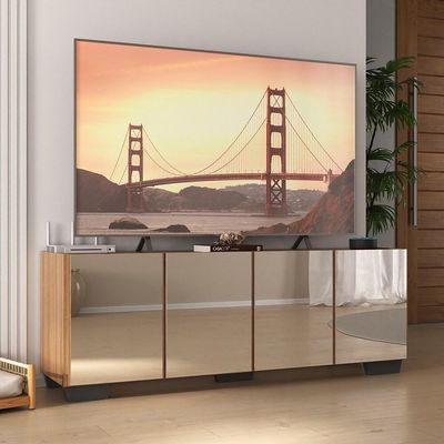 Rack Tv Até 50 Polegadas Com Espelhos Mp1083 Rustic preto