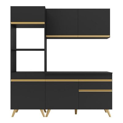 Cozinha Compacta Multimóveis Veneza Gb Fg3694 Preta