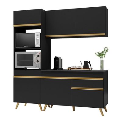 Cozinha Compacta Multimóveis Veneza Gb Fg3694 Preta