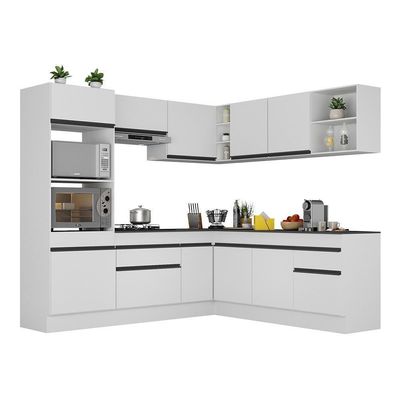 Armário De Cozinha Completa De Canto Branco/preto